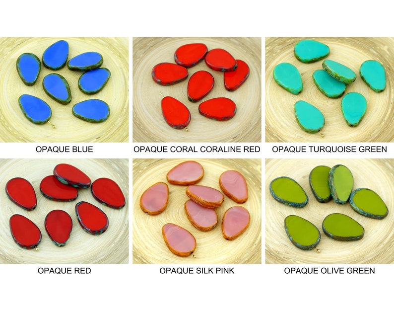 6pcs Picasso Brown Opaque Opaque Flat Round 8Edge Window Table Cut Coin Czech Gl