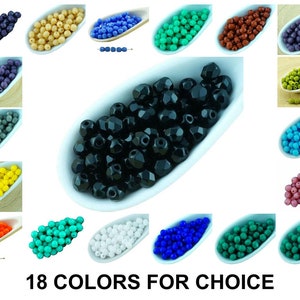 100pcs Opaque Round Faceted Fire Polished Small Spacer Czech Glass Beads 4mm