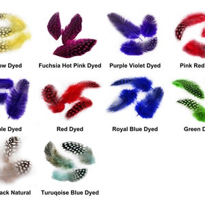 30pcs Dyed Polka Dot Spotted Guinea Hen Feathers Pendant Earrings Jewelry Making Plumage Costume Dreamcatcher 5-6cm