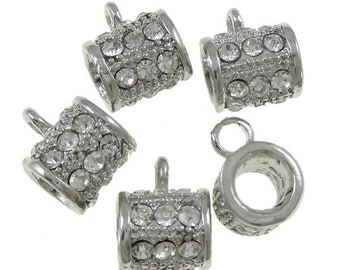 4pcs de Platino de Plata de la Micro Allanar Cubic Zirconia Piedras Pizca de libertad bajo Fianza de Metal Resultados 11,5 mm x 10 mm x 15 m