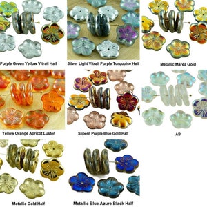 6pcs Crystal Large Flat Flower Cup Czech Glass Beads 14mm