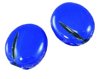 Opak-Blau-Pflaume Tschechische Glas Perlen Tschechische Glas Obst-Perlen-Carmen Miranda-Schmuck-Herbst 12mm x 11mm 4St