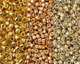 15g Galvanized Yellow Gold Db410 Champagne Db433 Muscat Db434 Kraftika Bundle Mix 11/0 Delica Glass Metallic Japanese Miyuki Seed Beads