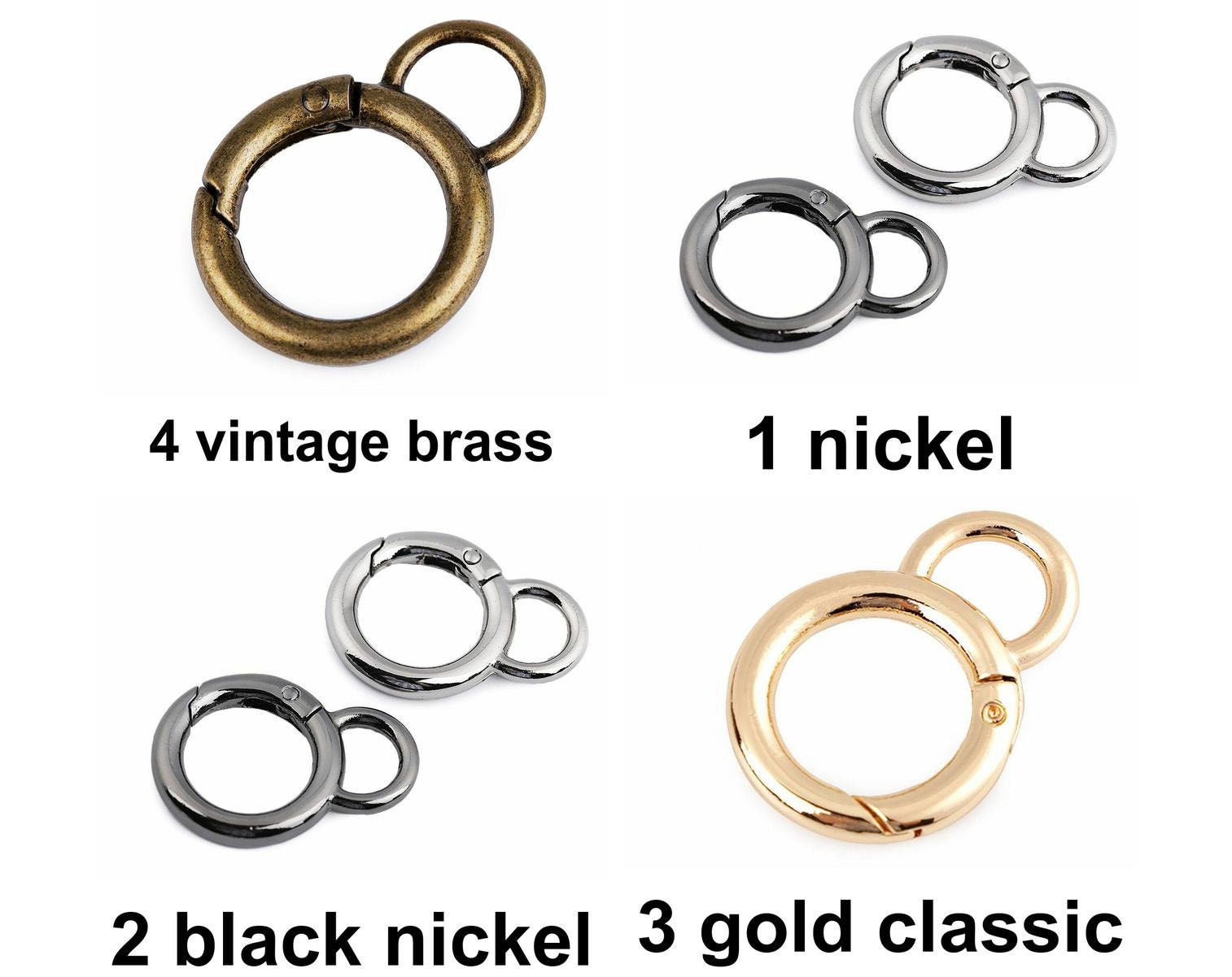 Gold Carabiner Screw Oval Pendant 20mm, Jewelry Making Supplies