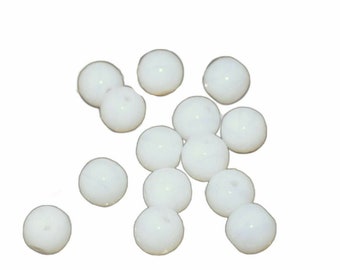 Milky White Glass Czech Round Beads White Czech Glass Round Beads Czech Beads White Beads Milky White Round Bead Wedding Bead 6mm 20pc