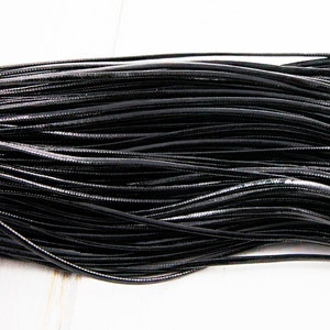 5m 16ft Piatto Nero Cuoio dell'unità di elaborazione del Nastro Fune Flat Cavo di Bracciale Collana di Fare Artigianale di Approvvigionament