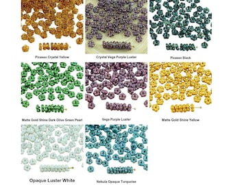 80pcs Czech Glass Small Flat Forget-me-not Flower Spacer Bead Caps Beads 5mm