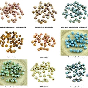 30pcs Picasso Mushroom Button Czech Glass Beads 6mm x 5mm