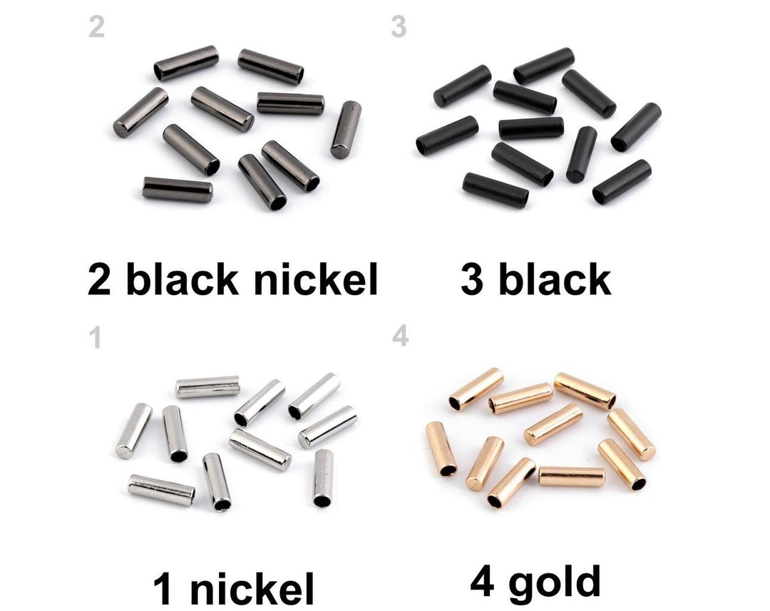 10pc Metal Cord End 4mm Caps Crimp Ends bing Tips Hardware