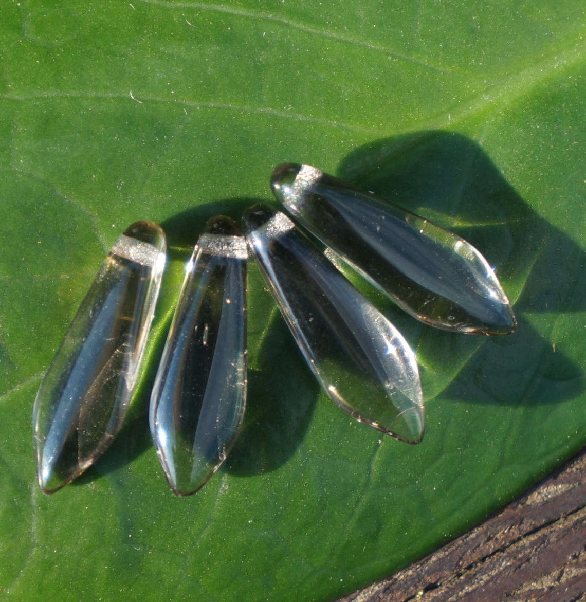 Smoked Glass Clear Brown Dagger Beads Czech Glass Dagger Beads Etsy