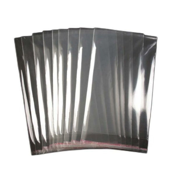 100pc Transparent en Plastique Auto-adhésif pour Sceller les Sacs 17x28cm, Mercerie, Magasin d'Équipement Et d'Accessoires