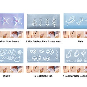 1pc Transparent Marine Sea Silicone 3d Mini Mold For Nail Art Small Diy Resin Mould Polymer Clay Miniature