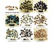 40pcs Metallic Half Czech Glass Round Faceted Fire Polished Beads 6mm 