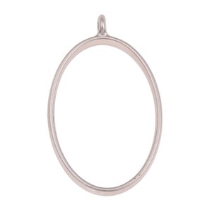 3pcs Rose Gold Oval Metal Frame Tray Setting For Epoxy Uv Resin Polymer Metal Open Back Pendant Necklace Jewelry Diy 24mm x 39mm x 4mm