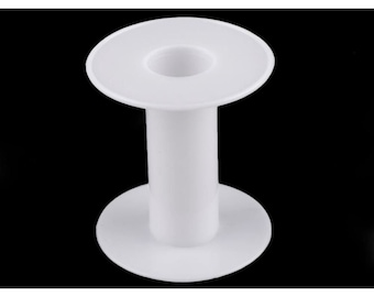 White Spool Empty Plastic 7.6 cm tall x 6.5 cm wide Reel Ribbon Storage 5 pack White Spool Empty Plastic 7.6 cm tall x 6.5 cm wide Reel Ribbon Storage 5 pack