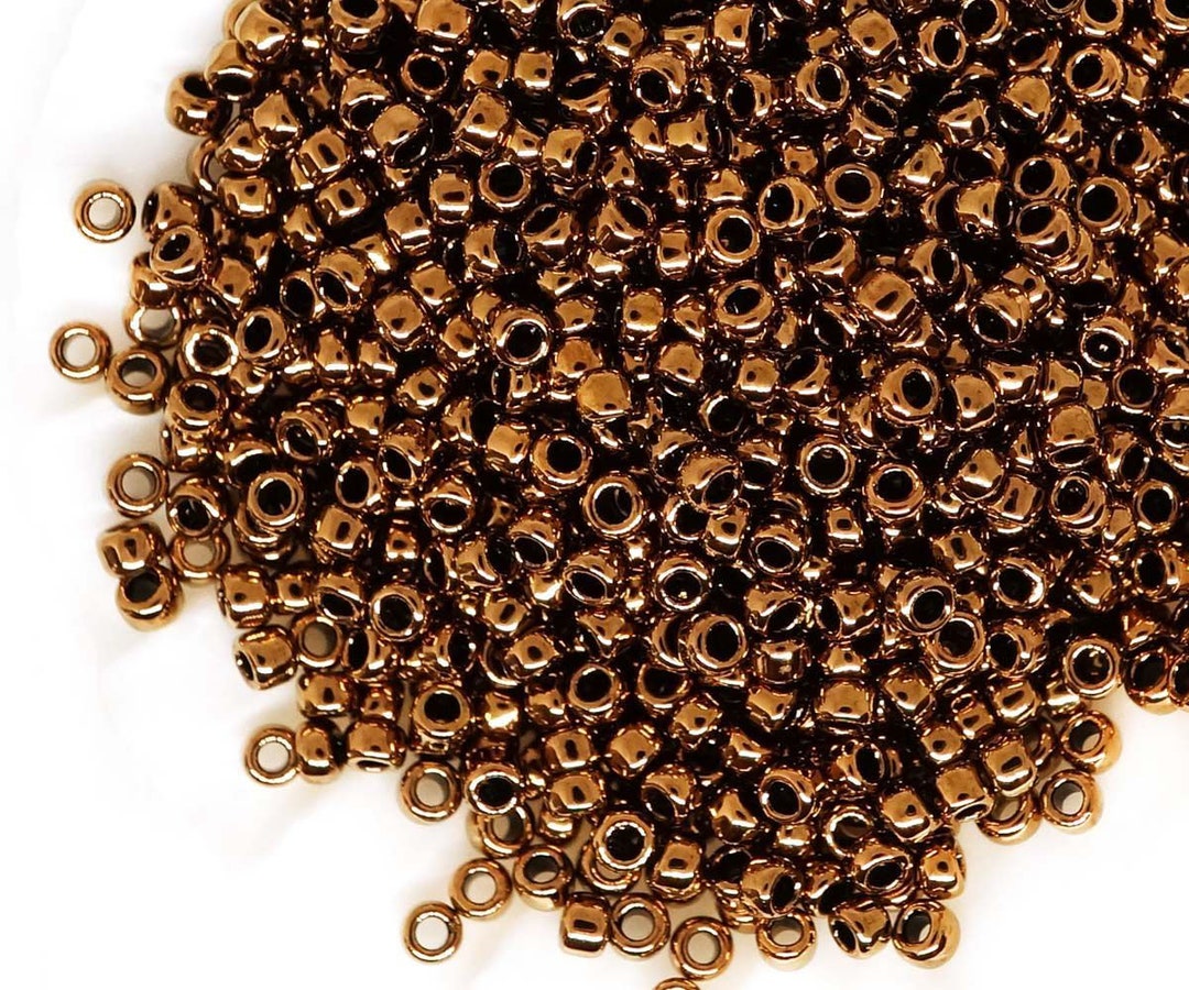★(ケンオウ！)パラサイト 16×15.5ミリ珠 ビーズ②(SA+) 20g Bronze Metallic Round Glass Japanese Toho Seed Beads 15/0 Tr