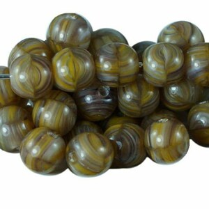 Picasso Braun Gelb Tschechische Glas Rund Perlen 6mm 40pcs