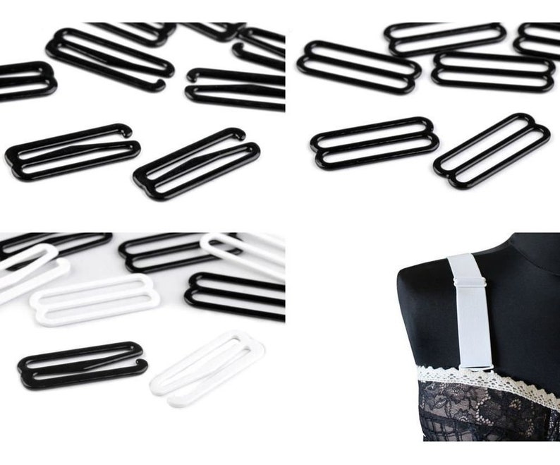 10pc Hook Bra Strap Adjustment Slide Hook Width 30mm Lingerie And Swimwear Components Swim /& Corsetry Haberdashery