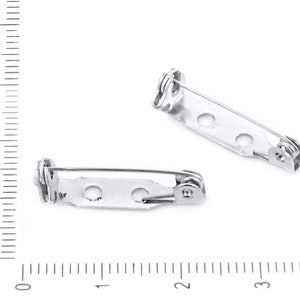 16pcs Antique Silver Platinum Tone Plated Brooch Back Safety Catch Back Bar Pins Jewelry Wholesale Metal Findings 20mm x 5mm