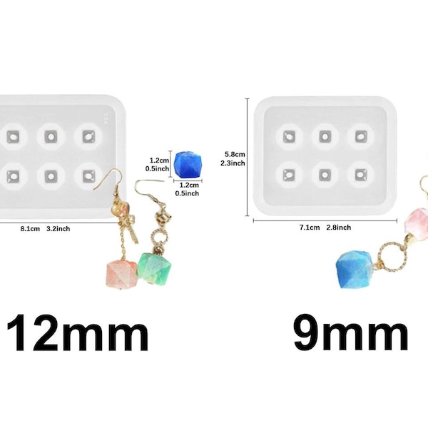 1pc Transparent 6 Hexagone Carré Diamant à Facettes en Silicone Cordon de décision Plateau Moule de pierre Gemme d'Image Réglage De l'Époxy