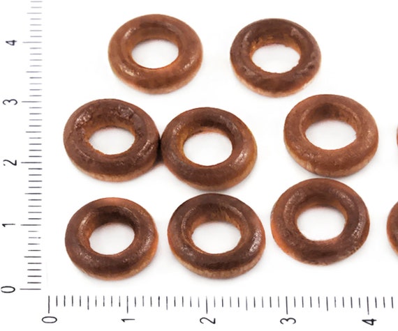 10 Wooden Rings Small Wood Rings Large Hole Natural Wood Rings Wood Donuts  Wood Rings for Jewelry Wood Rings for Crafts 15mm 