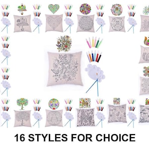1pc Diy Art Fabric Coloring Painting Pillow Cushion Cover Craft Gift Diy Kit For Kids Teen Girls Him Her Boyfriend Girlfriend