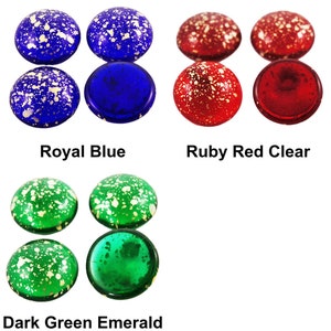 2pcs Crystal Picasso Terracotta Gold Rain Spotted Round Domed Flatback Cabochon Czech Glass 18mm