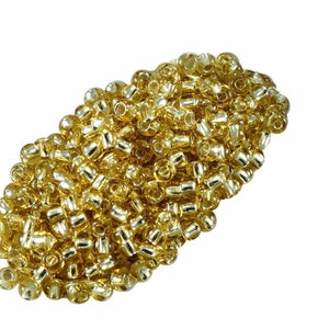 20g Yellow Crystal Silver Lined Czech Glass Round Seed Beads 9/0 Preciosa Pearls Rocaille Spacer 2.6mm
