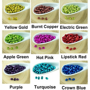 20g New Finish Metalust Superduo Czech Glass Seed Beads Two Hole Super Duo 2.5mm x 5mm