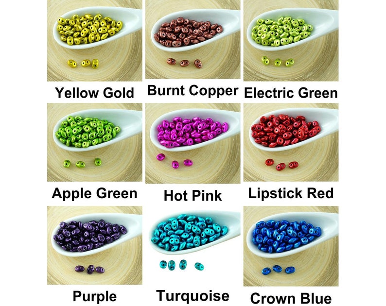 20g New Finish Metalust Superduo Czech Glass Seed Beads Two Hole Super Duo 2.5mm x 5mm image 1