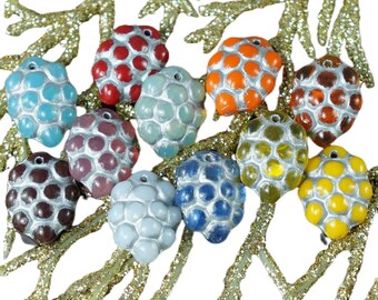 Mix Silver Multicolor Czech Glass Grape Beads Fruit Wine Fall 14mm x 10mm 10pcs