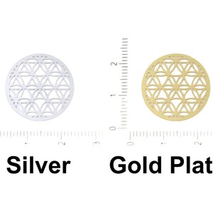 4pcs Samen Des Lebens Mandala Filigran-Laser-Schnitt-Flacher Anhänger-Charme-Ohrringe aus Metall Ergebnisse 20mm