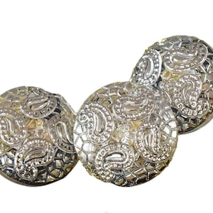 Handgemachtes Böhmisches Glas Tasten Crystal Silver Flower Größe 6, 13,5 mm 1pc
