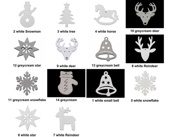 100Pcs Christmas Wooden Tree Ornaments Mini Snowflake Hanging