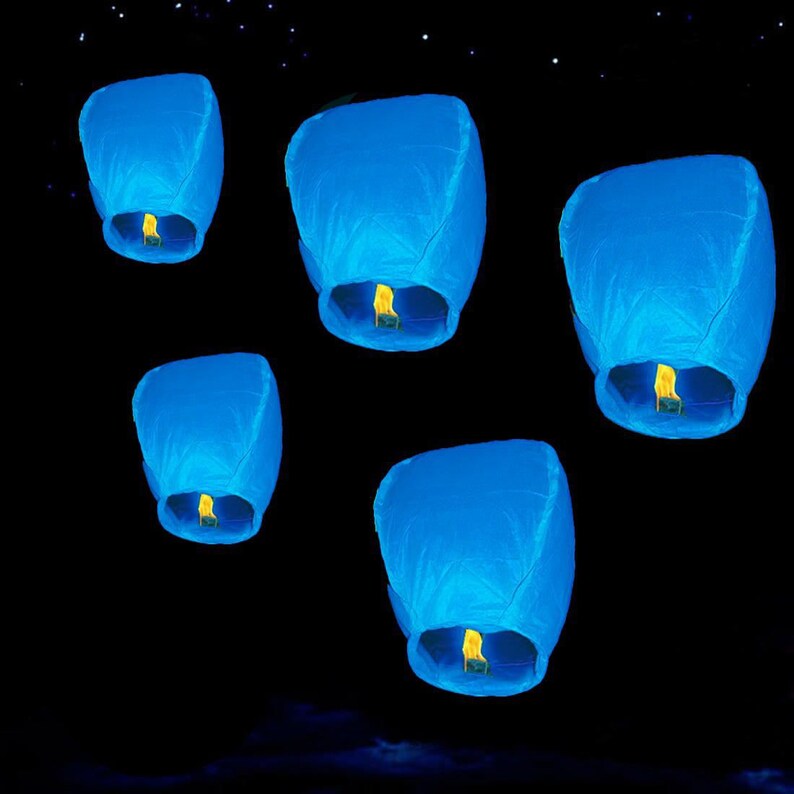 Asian paper good luck flying lanterns