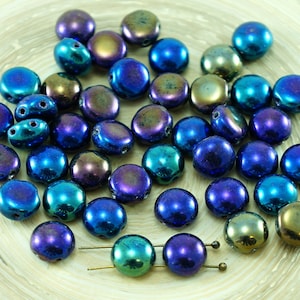 New Shape 30pcs Candy Round Domed 2 Two Hole Weaving Czech Glass Beads 8mm image 7