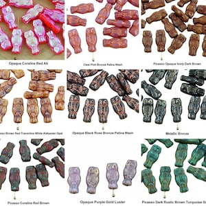 22pcs Small Owl Bird Animal Halloween Christmas Czech Glass Beads 15mm x 7mm