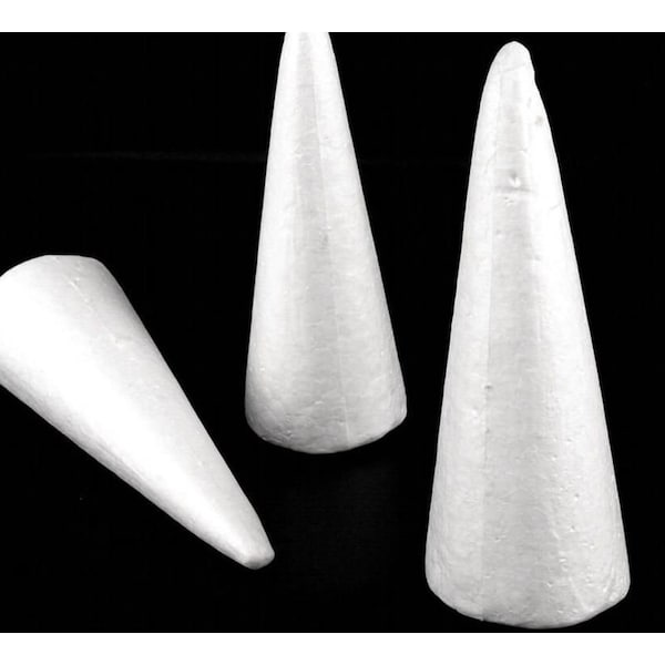 1pc White Diy Polystyrene Cones 9.5x24.5cm Solid, Christmas Ornaments, Arts Supplies, Christmas Theme, Craft Supplies, Decorations