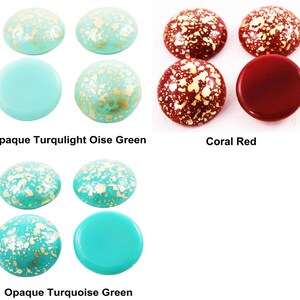2pcs Picasso Terracotta Gold Rain Spotted Round Domed Flatback Cabochon Czech Glass 18mm