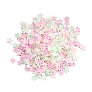 Decor voor bouwwerken, Kaart, Papier Scrapbooking, bruiloft, Plastic elementen "sterren" 10gr 0.5x0.5cm, lijm op, platte rug, Uv-Hars Decor