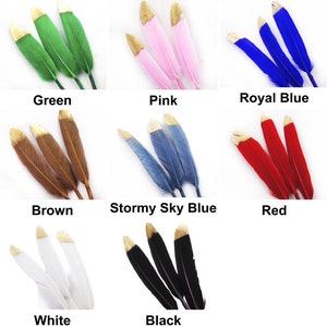 6pcs Tinto d'Oca Piume Orecchini pendenti Gioielli Costume Sciolto Satinettes 12-16cm