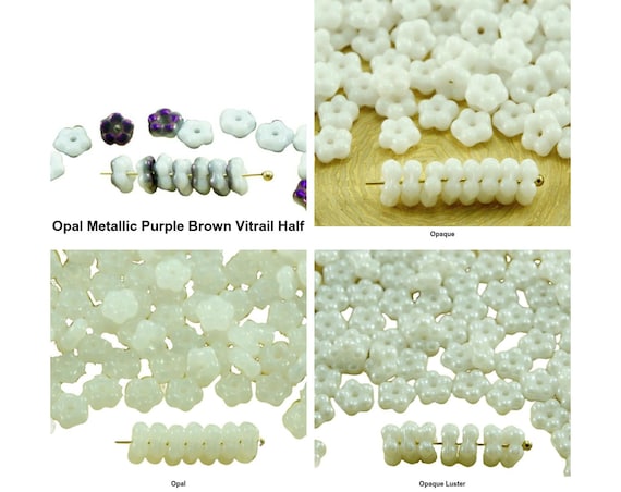 80pcs White Alabaster Small Flat Forget me not Flower Spacer Bead