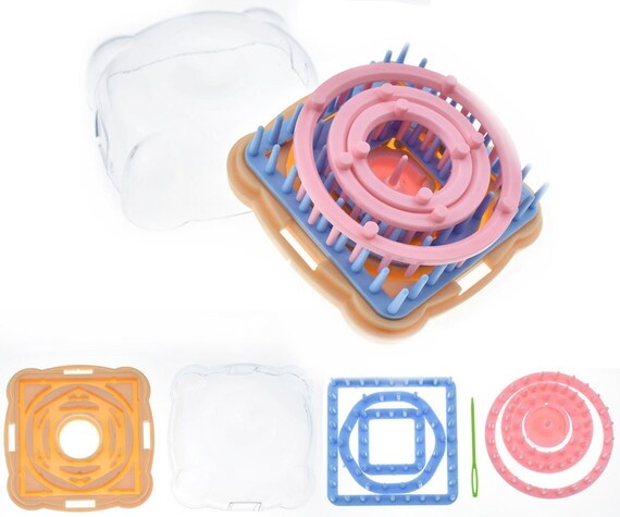 Knewmart Weaving Loom Kit, 8pcs Flower Maker Wool Knitting Ball Maker Weaving Tools Knitting Craft Weaver Loom - With Needle (Flower Maker + Pom Maker + Scissors