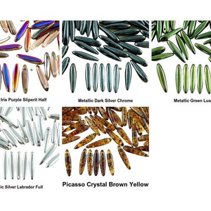 30pcs PRECIOSA Glas Dolch Perlen Flaches Blatt 5mm x 16mm