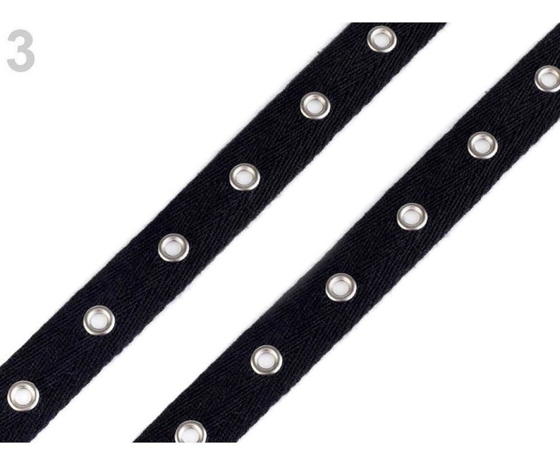 9m Black Metal Grommet / Eyelet Tape Width 20mm Clothing Etsy