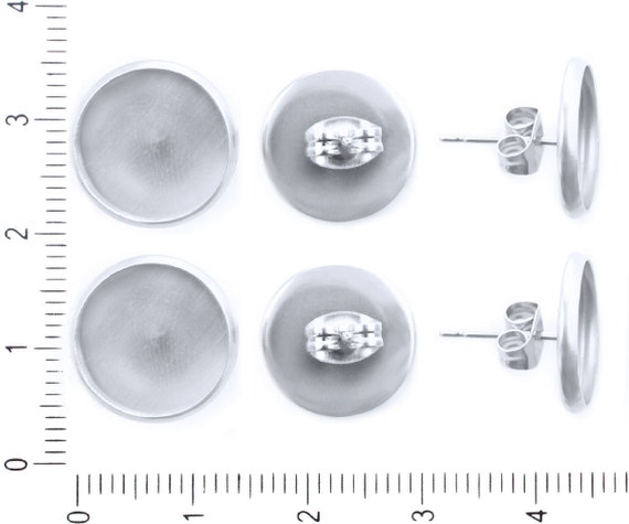 Jdesun 40 Pieces Stainless Steel Stud Earring Cabochon Setting Post Cup For 12mm And 40 Pieces Earring Safety Backs, Crown Shape