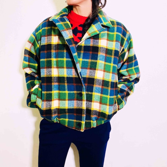 Vintage plaid wool jacket