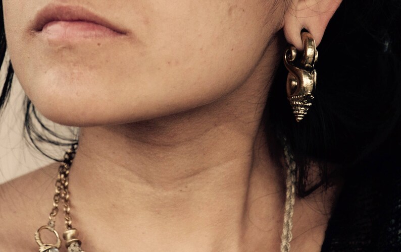Traditional Tribal Brass Ear Weight Ear Weights Ear Gauges Etsy