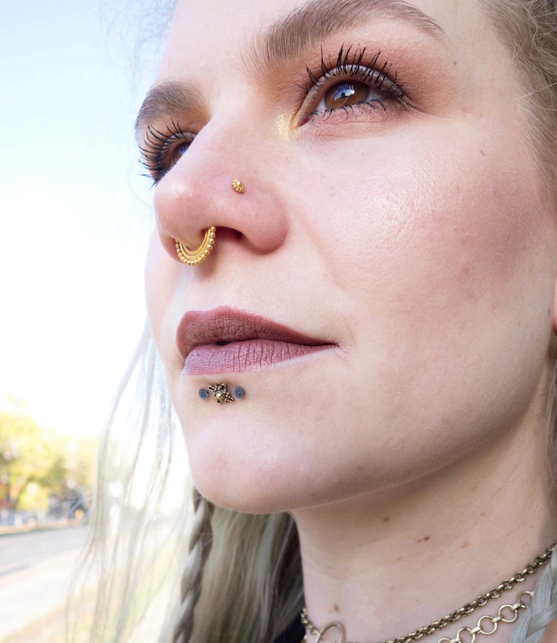 nose ring septum tragus silver plated piercing gold plated septum piercing nose piercing gold plated cartilage tribal septum small