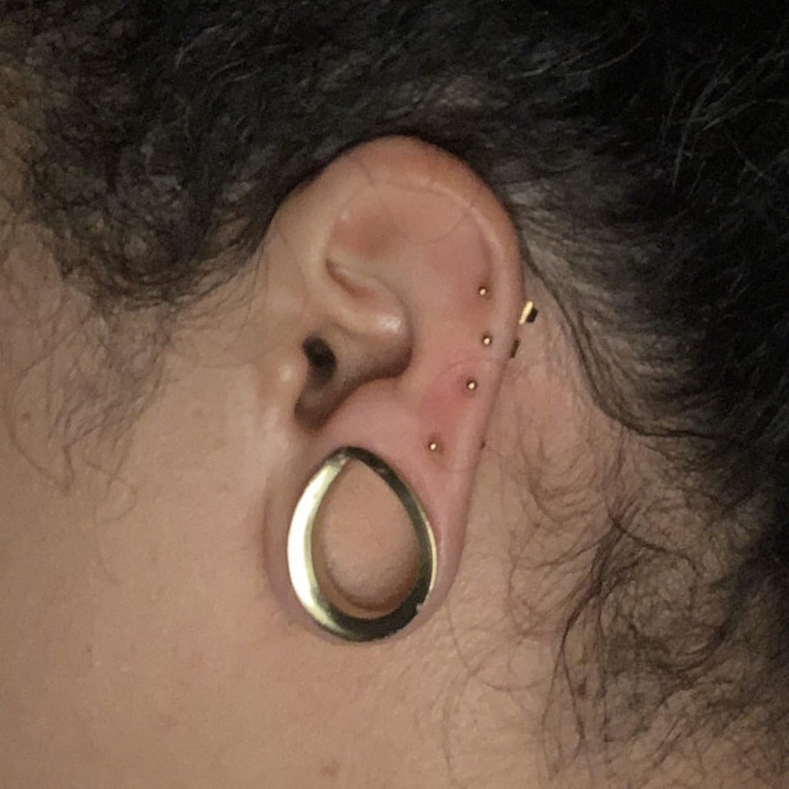 Teardrop Tunnels Brass Hanger Ear Tunnel Gauged Ears Etsy